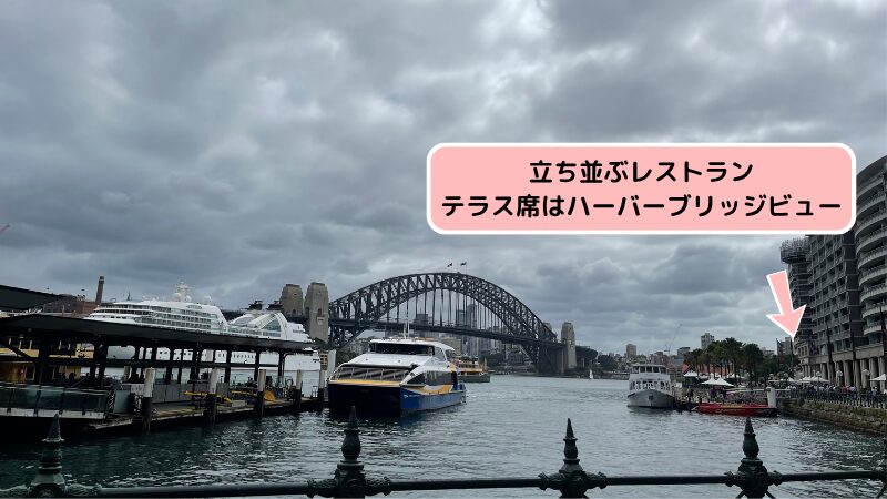 シドニー ハーバーブリッジビューのテラス席