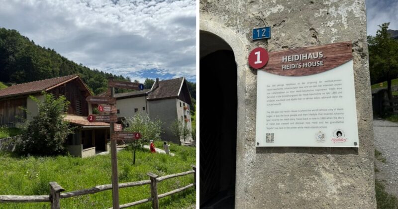 スイス マイエンフェルトにあるハイジ村。ハイジの物語を再現した山小屋