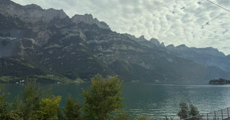 チューリッヒ中央駅からマイエンフェルトに向かう電車から見たスイスの絶景