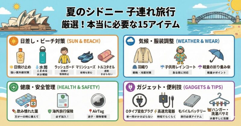 子連れシドニー夏の持ち物厳選15アイテム