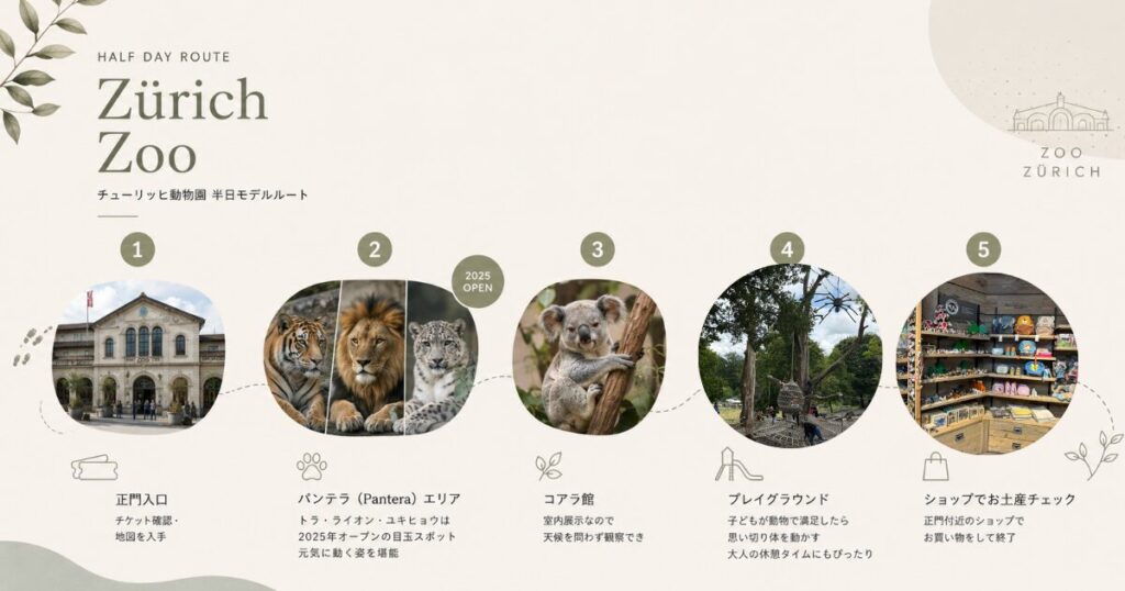 チューリッヒ動物園半日モデルルートの紹介