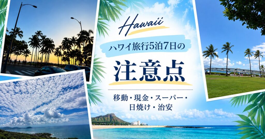 ハワイ旅行5泊7日の注意点